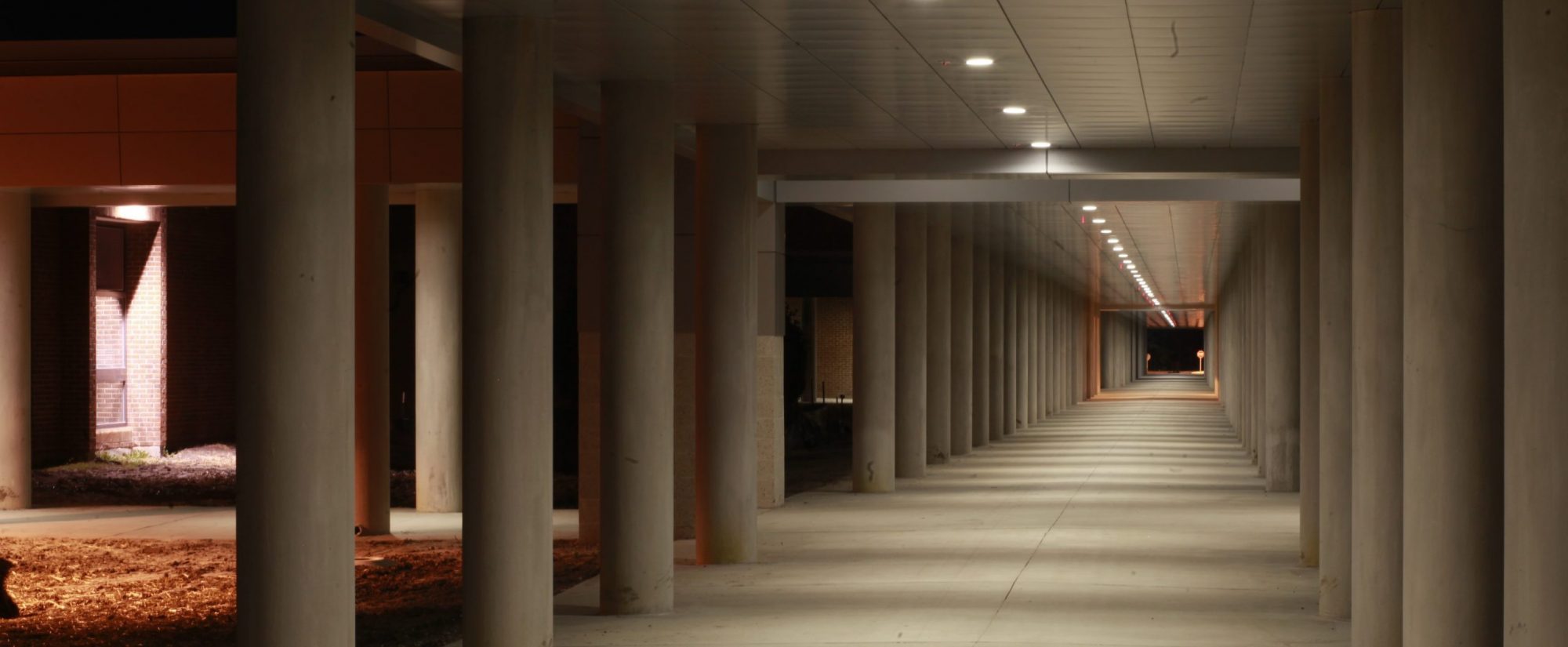 Coastal walkways at night