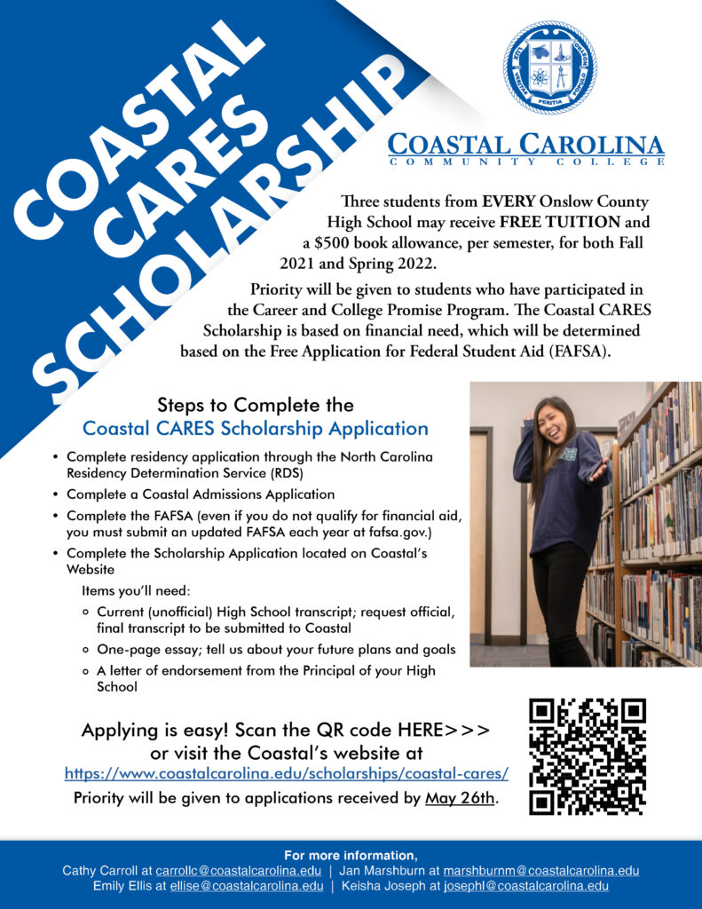 CARES Scholarships Info FL 42221 Coastal Carolina Community College