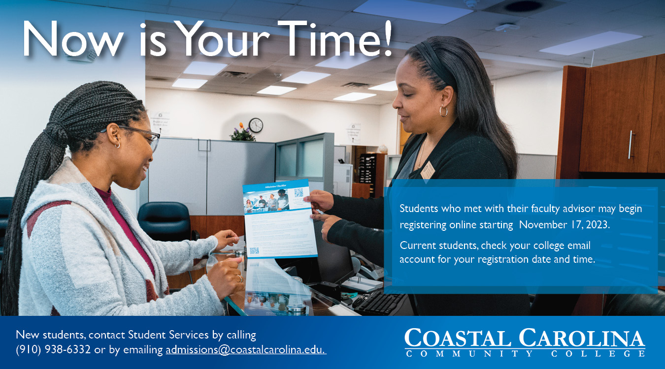Now is Your Time! Students met with their faculty advisor may begin registering online starting November 17, 2023.