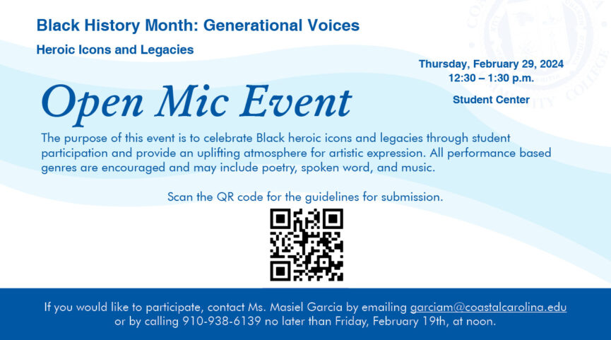 Black History Month: Generational Voices Heroic Icons and Legacies Open Mic Event