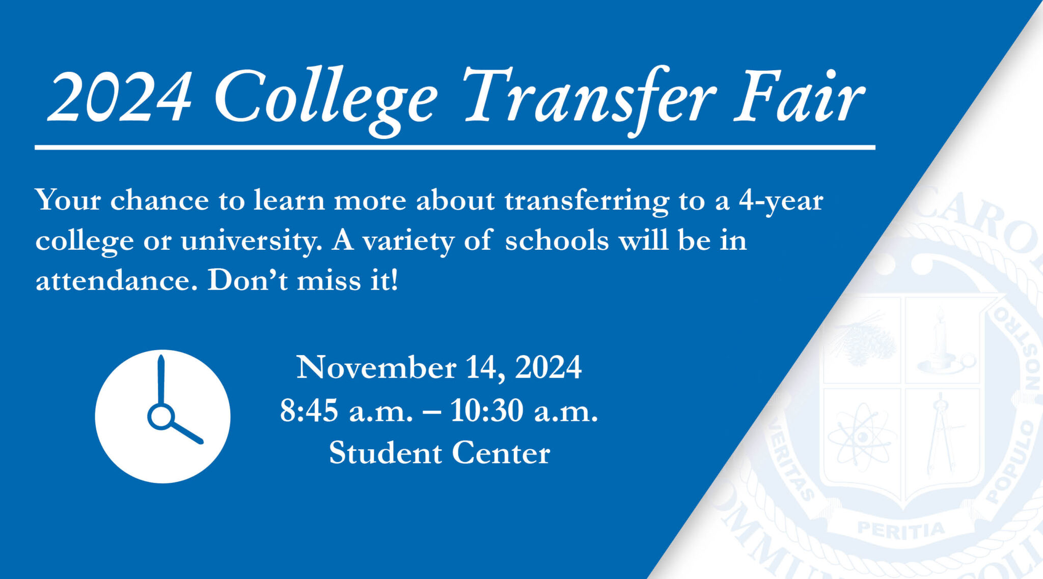 2024 College Transfer Fair November 14, 2024 Coastal Carolina